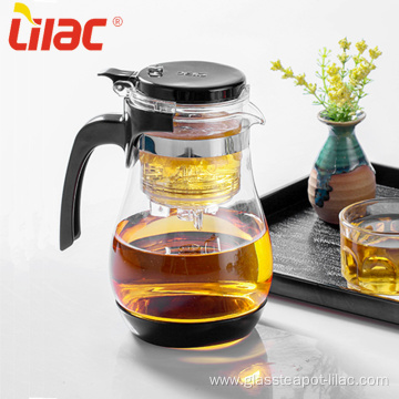 Lilac glass teapot heat resistant